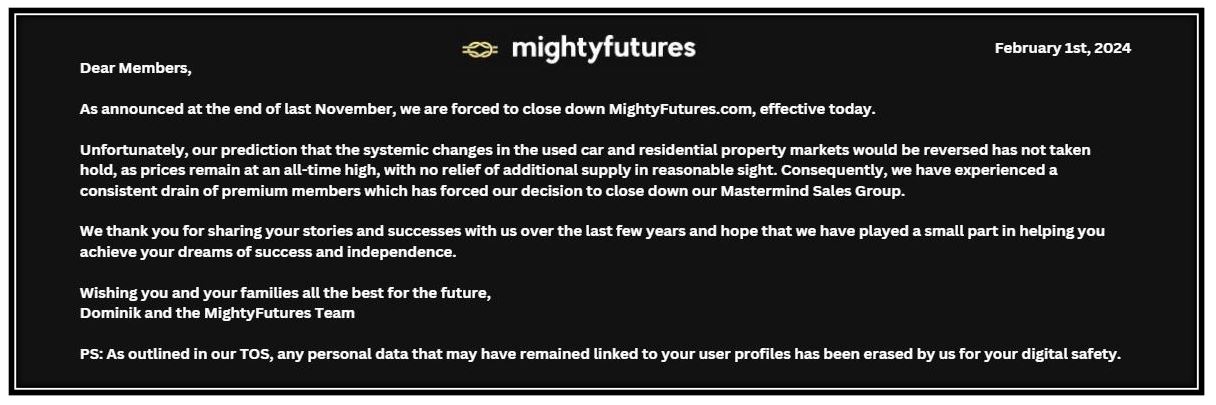 MightyFutures Goodbye